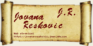 Jovana Resković vizit kartica